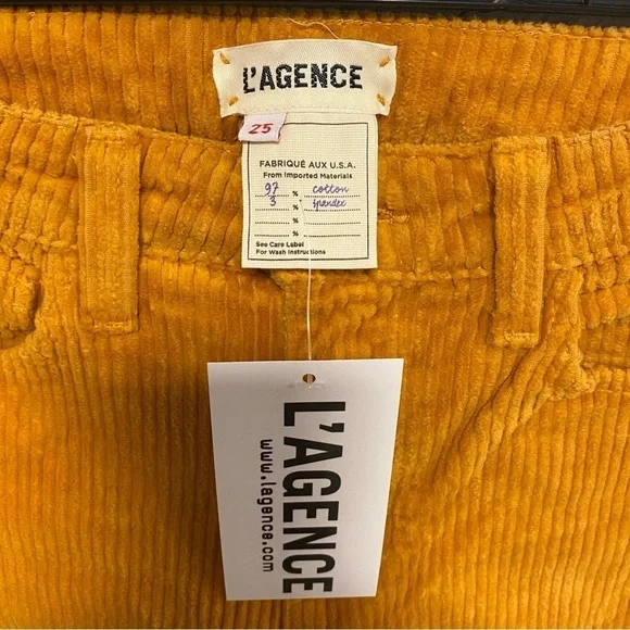 L’AGENCE | The Affair High Rise Flare Corduroy Pants Mustard - Picture 3 of 6